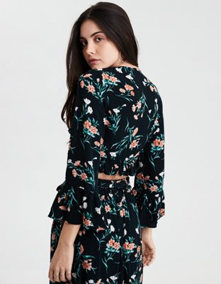 Женские топы American Eagle AE Tie Front Crop Top — фото 2