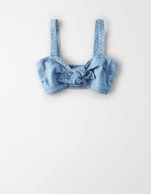 american eagle denim crop top