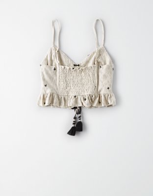 Женские топы American Eagle AE Embroidered Crop Top — фото 4