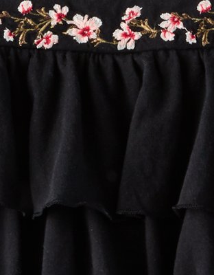 Женские топы American Eagle AE Embroidered Double Flounce Top — фото 5