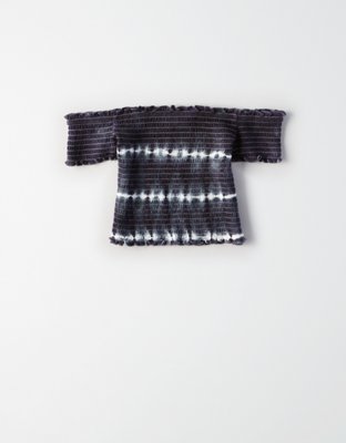 Женские топы American Eagle AE Smocked Tie-Dye Crop Top — фото 3