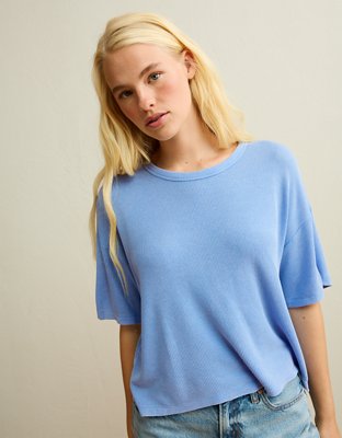 AE Soft & Sexy Waffle Crew Neck Tee | American Eagle