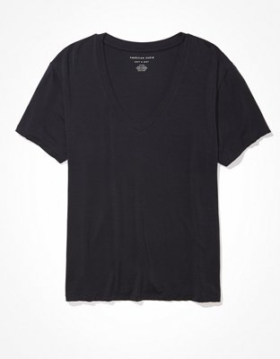 Женские футболки American Eagle AE Oversized Soft & Sexy V-Neck T-Shirt — фото 3