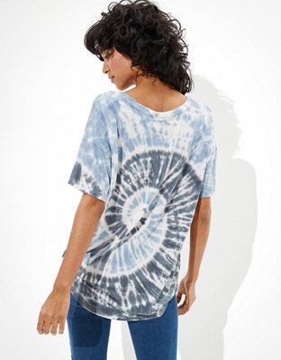 Женские футболки American Eagle AE Oversized Soft & Sexy Tie-Dye V-Neck T-Shirt — фото 2