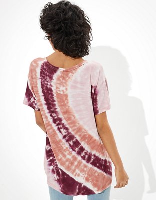 Женские футболки American Eagle AE Oversized Soft & Sexy Tie-Dye Crew Neck T-Shirt — фото 2