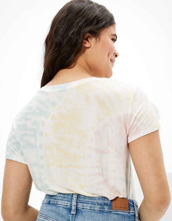 AE Oversized Soft & Sexy Tie-Dye V-Neck Pocket T-Shirt