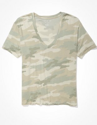 AE Oversized Soft \u0026 Sexy Camo V-Neck T 