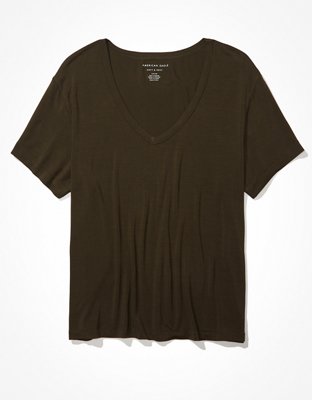AE Oversized Soft  Sexy V-Neck T-Shirt