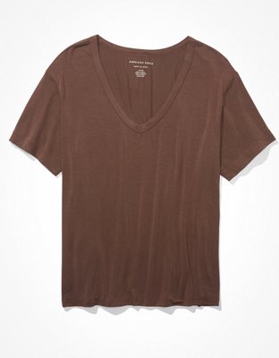 AE Oversized Soft  Sexy V-Neck T-Shirt