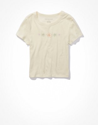 Женские футболки American Eagle AE Cropped Embroidered Tee — фото 3