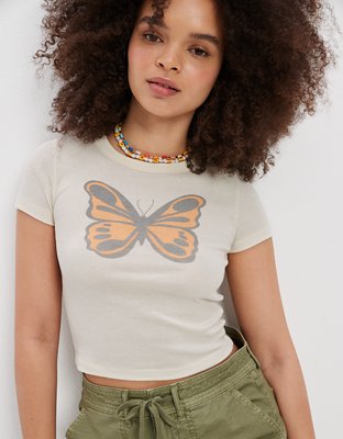 AE Cropped Hey Baby Tee