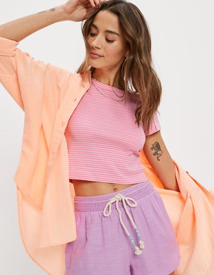 AE Cropped Hey Baby Tee | American Eagle