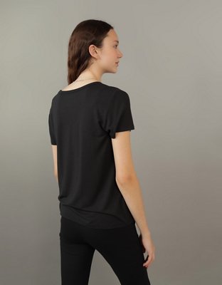 Женские футболки American Eagle AE Soft & Sexy Short-Sleeve V-Neck Tee — фото 2