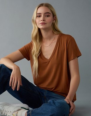 AE Soft & Sexy Short-Sleeve V-Neck Tee
