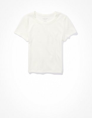 AE Cropped Hey Baby Waffle Tee