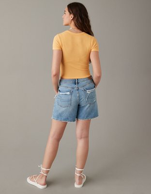 Женские футболки American Eagle AE Cropped Hey Baby Waffle Tee — фото 2