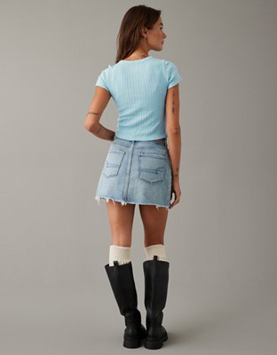 AE Cropped Pointelle Hey Baby Tee