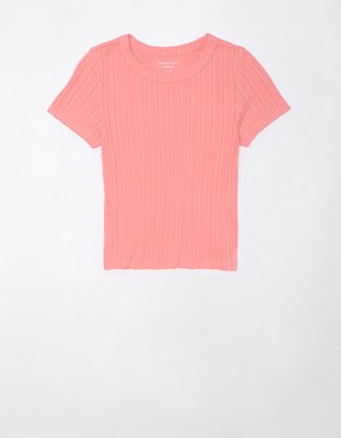 AE Cropped Pointelle Hey Baby Tee