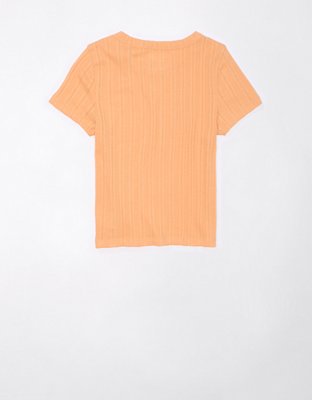 AE Cropped Pointelle Hey Baby Tee