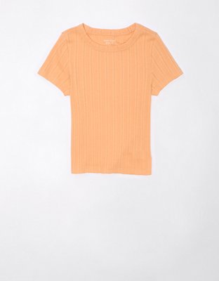 AE Cropped Pointelle Hey Baby Tee
