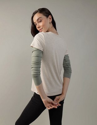 Женские футболки American Eagle AE Soft & Sexy Short-Sleeve Crew Neck Tee — фото 2
