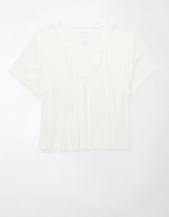 AE Soft & Sexy Cropped V-Neck T-Shirt