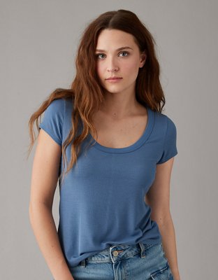 AE Soft & Sexy Scoop Neck Ribbed T-Shirt