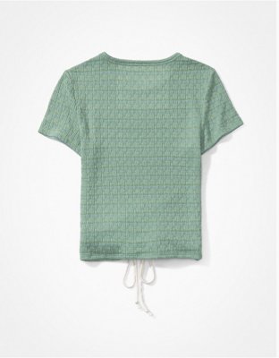 AE Textured Cinch-Front Tee
