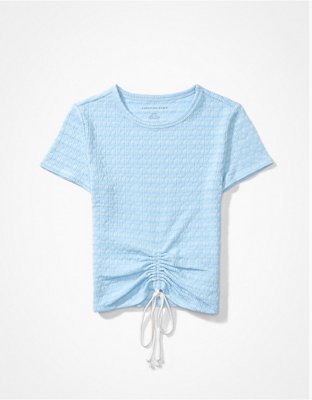 Женские футболки American Eagle AE Textured Cinch-Front Tee — фото 3