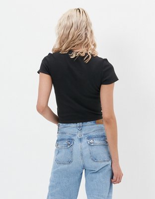 Женские футболки American Eagle AE Cinch-Front Tee — фото 2