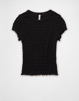 AE Smocked Hey Baby Tee