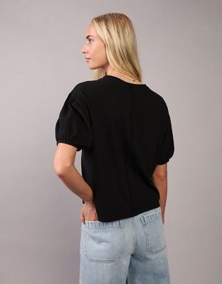 AE Playera relajada con mangas abombadas