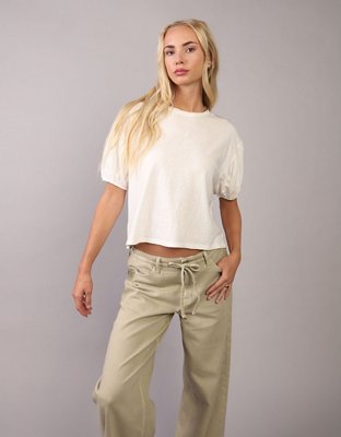 AE Playera relajada con mangas abombadas