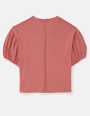 AE Playera relajada con mangas abombadas