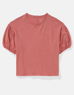 AE Playera relajada con mangas abombadas