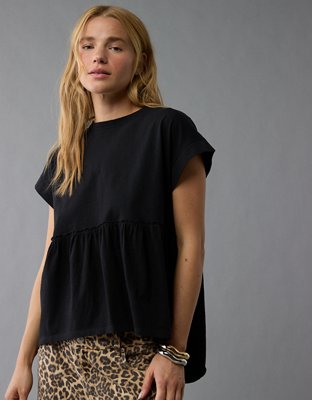 BABYL SHALL I TURN YOU TEE【Lサイズ】 Kaiia Print Slogan Slash Neck Longline Baby Tee Toast | Kaiia