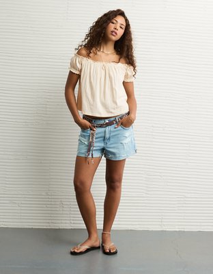 AE Sunchaser Knit Off The Shoulder Swing Top
