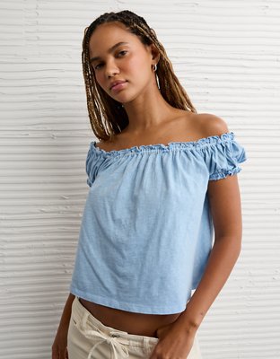 AE Sunchaser Knit Off The Shoulder Swing Top