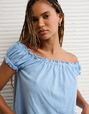 AE Sunchaser Knit Off The Shoulder Swing Top