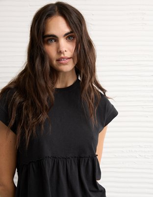 AE Sunchaser Knit Tie Back Babydoll T-Shirt