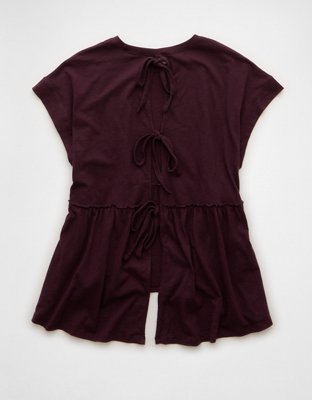 AE Sunchaser Knit Tie Back Babydoll T-Shirt