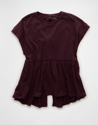 AE Sunchaser Knit Tie Back Babydoll T-Shirt