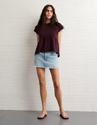 AE Sunchaser Knit Tie Back Babydoll T-Shirt