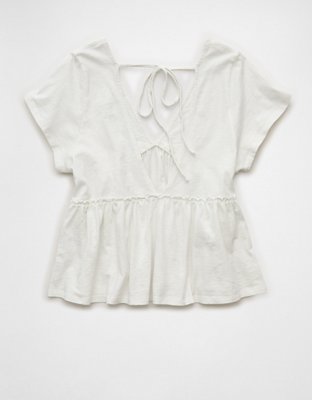 AE Sunchaser Knit Babydoll Swing T-Shirt | American Eagle
