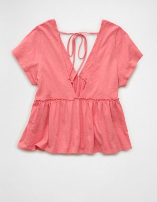 AE Sunchaser Knit Babydoll Swing T-Shirt | American Eagle