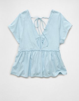 AE Sunchaser Knit Babydoll Swing T-Shirt | American Eagle