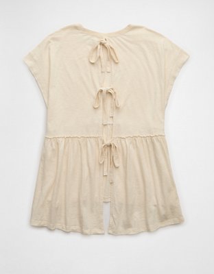 AE Sunchaser Knit Tie Back Babydoll T-Shirt