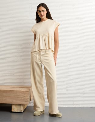 AE Sunchaser Knit Tie Back Babydoll T-Shirt