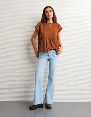 AE Sunchaser Knit Tie Back Babydoll T-Shirt