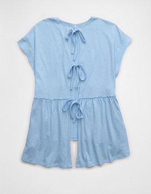 AE Sunchaser Knit Tie Back Babydoll T-Shirt